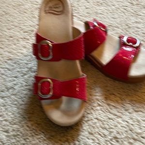 Red Dansko sandals